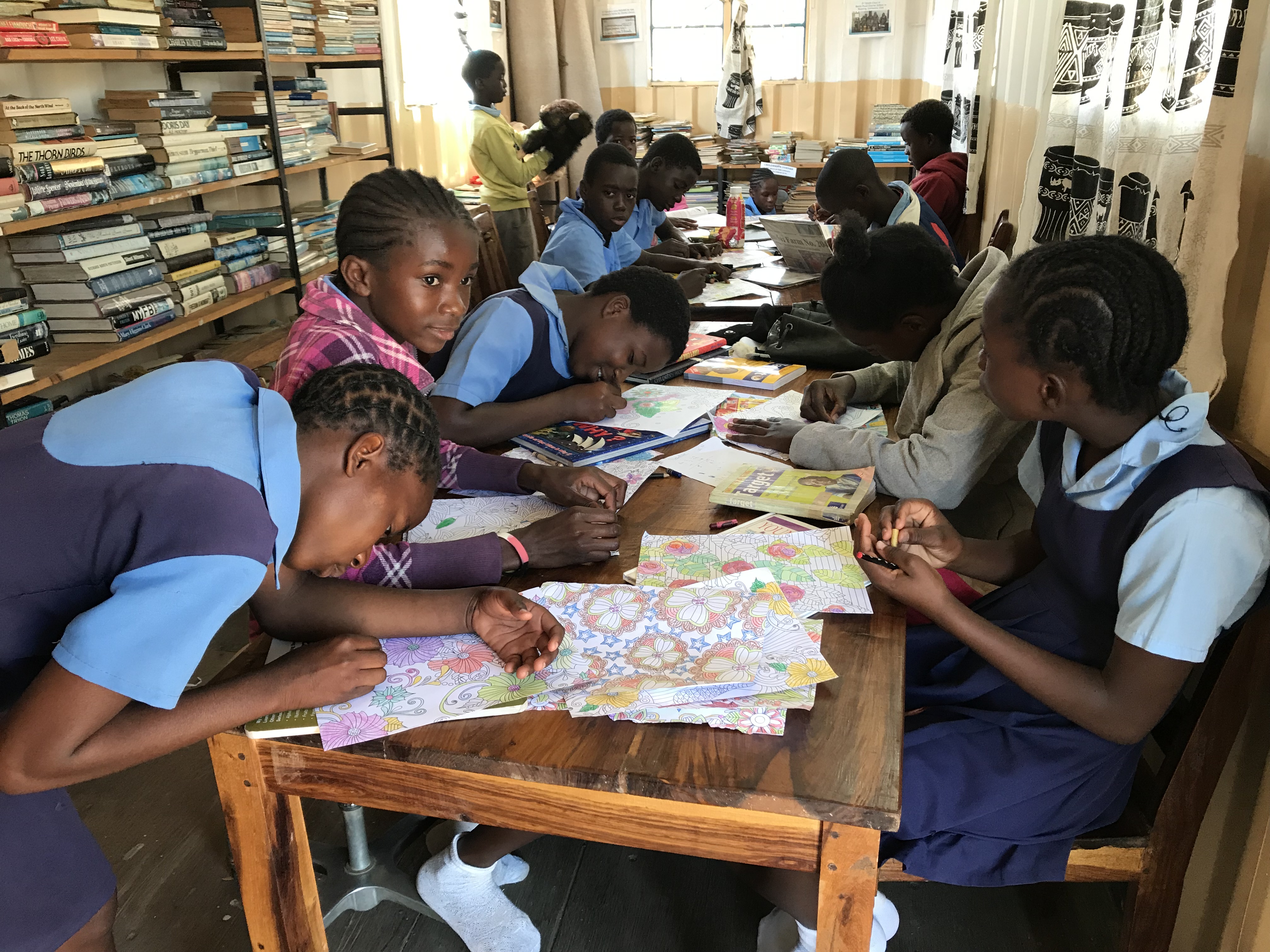 Students at Zimba Library